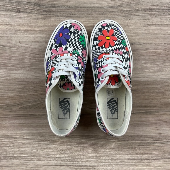 Vans Authentic Checkerboard Flower Floral Sneakers - Picture 6 of 8